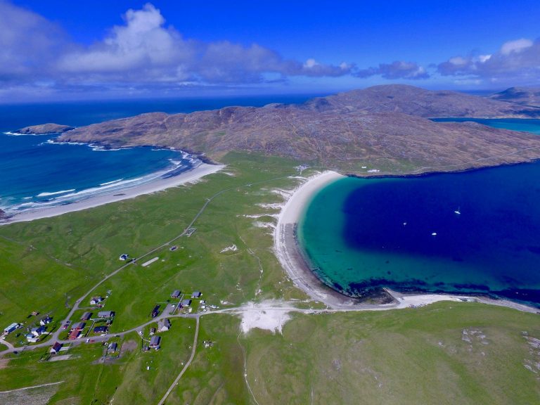 Vatersay Village East & West Beaches Looking North School Can Been Seen Right of Mid Centre