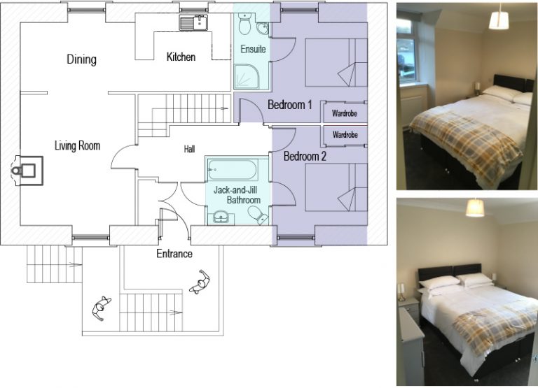 floor plan downstairs bedrooms 768x555